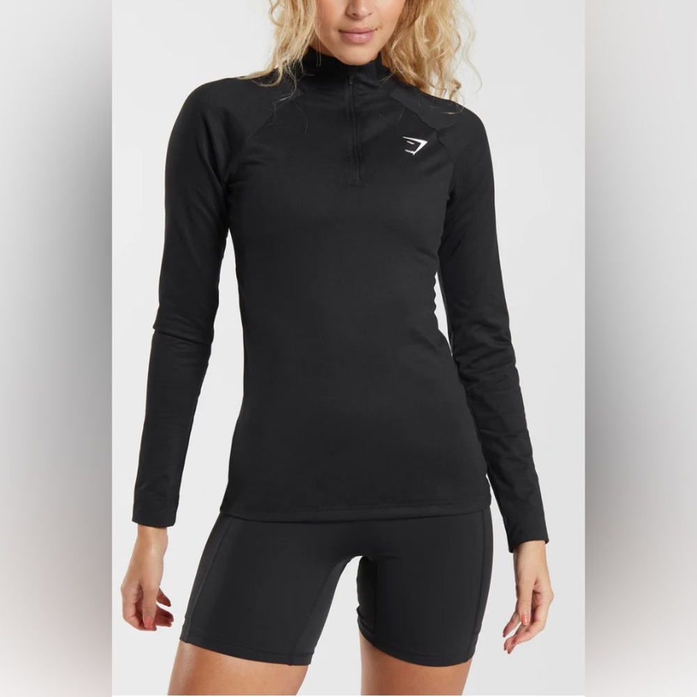 Gymshark Training 1/4 zip Pullover Women’s Size Medium Black